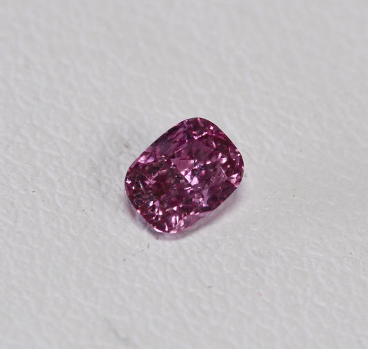 0.25ct Fancy Deep Pink-Purple Diamond, Cushion Shape, SI1, GIA