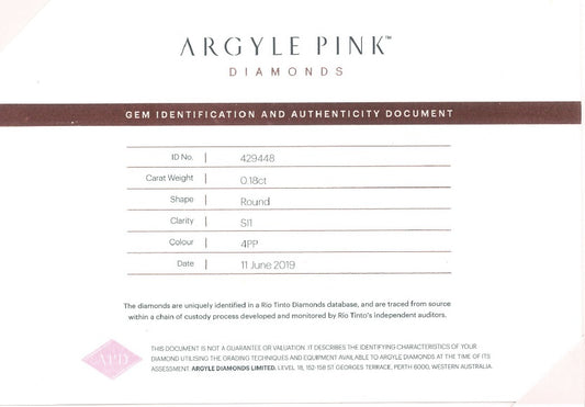 0.18ct Fancy Intense Purplish Pink Diamond, Round Shape, VS1, Argyle & GIA