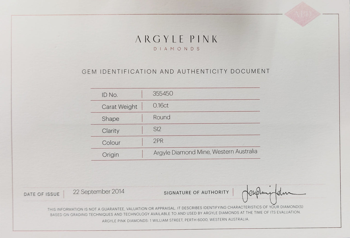 0.16ct Fancy Deep Pink Diamond, Round Shape, SI2, Argyle & GIA