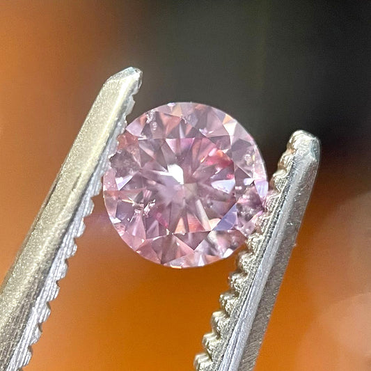 0.38ct Fancy Purplish Pink Diamond, Round Shape, P1, Argyle & GIA