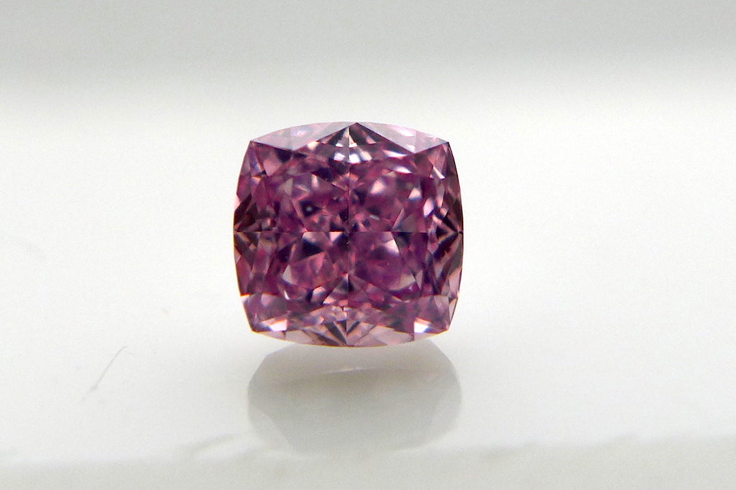 0.22ct Purplish Pink Diamond, Cushion Shape, VS2 Clarity