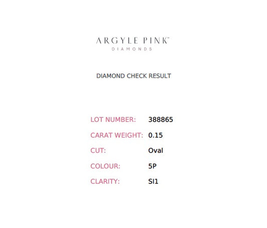 0.15ct Pink Diamond, Oval Shape, SI1, Argyle