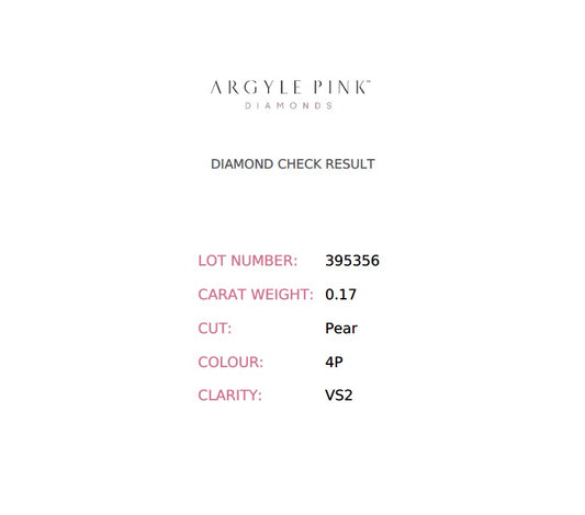 0.17ct Pink Diamond, Pear Shape, VS2, Argyle
