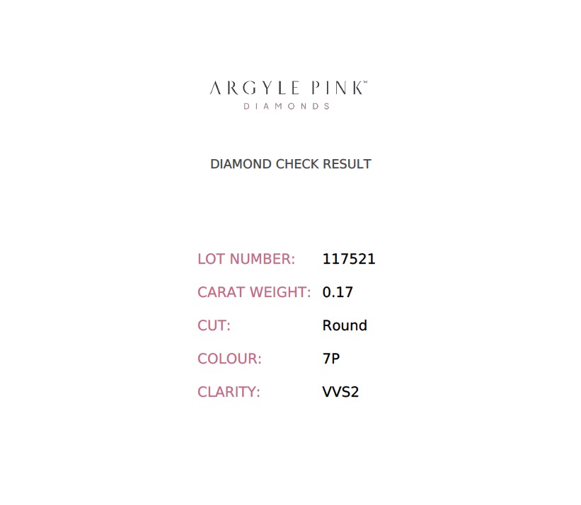 0.17ct Fancy Pink Diamond, Round Shape, VVS2, Argyle & GIA