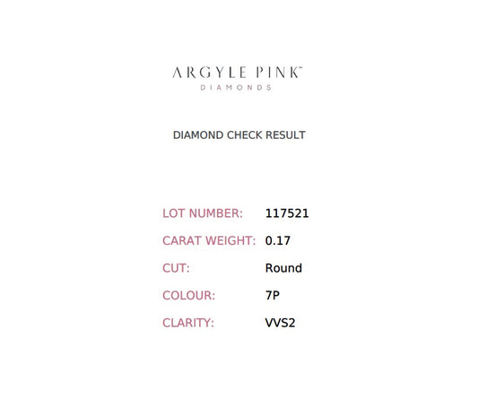 0.17ct Fancy Pink Diamond, Round Shape, VVS2, Argyle & GIA