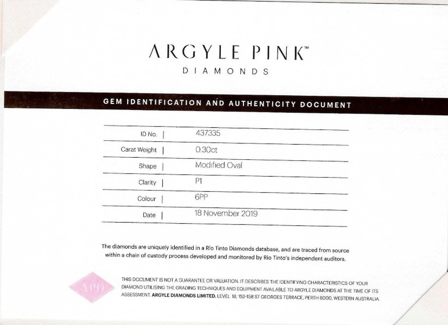 0.3ct Purplish Pink Diamond, Oval Shape, SI2 Clarity