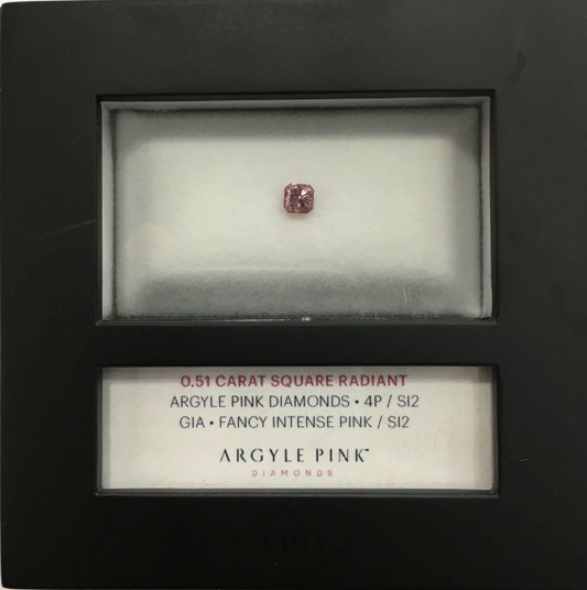 0.51ct Pink Diamond, Radiant Shape, SI2 Clarity