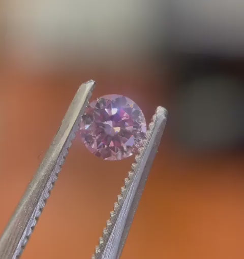 0.38ct Fancy Purplish Pink Diamond, Round Shape, P1, Argyle & GIA