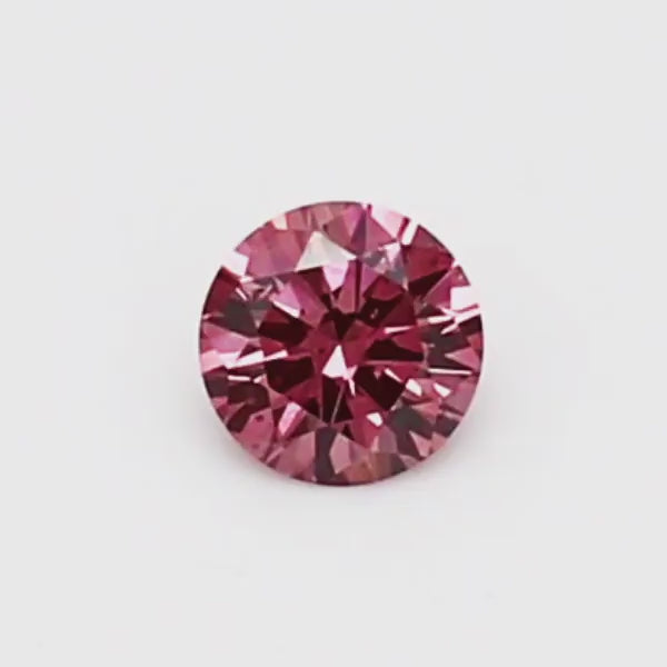 0.16ct Fancy Deep Pink Diamond, Round Shape, SI2, Argyle & GIA