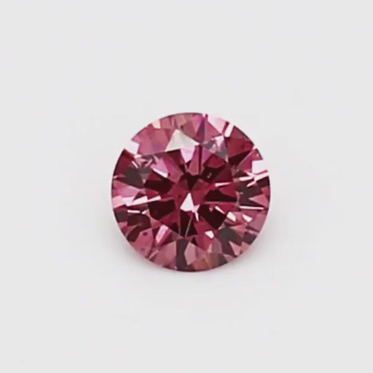 0.16ct Fancy Deep Pink Diamond, Round Shape, SI2, Argyle & GIA