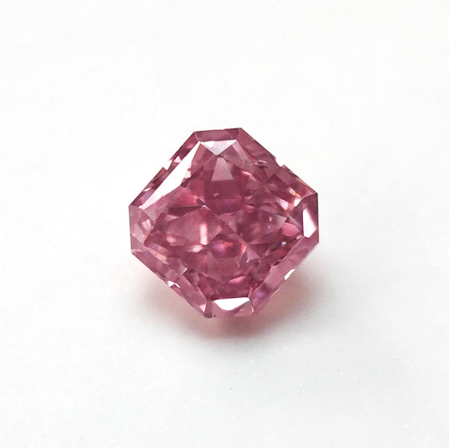0.17ct Purplish Pink Diamond, Radiant Shape, SI1 Clarity