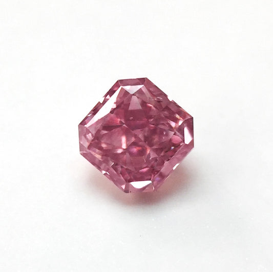 0.17ct Purplish Pink Diamond, Radiant Shape, SI1 Clarity