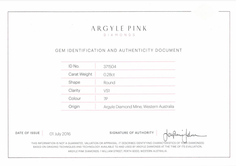 0.28ct Pink Diamond, Round Shape, VS1 Clarity