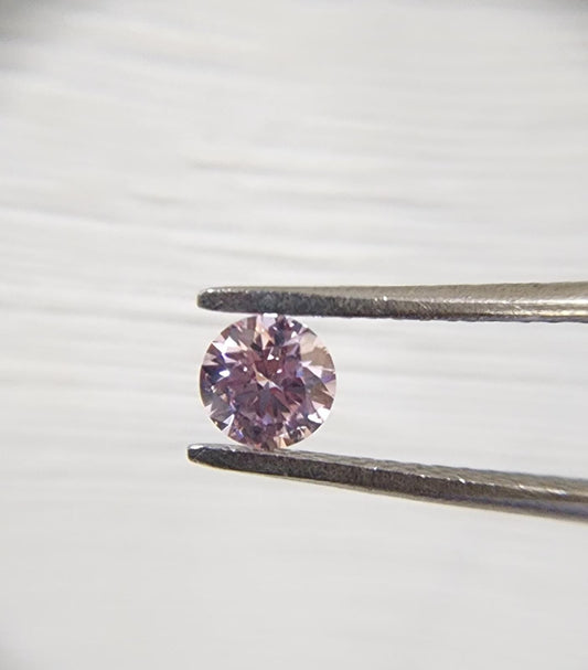 0.28ct Pink Diamond, Round Shape, VS1 Clarity