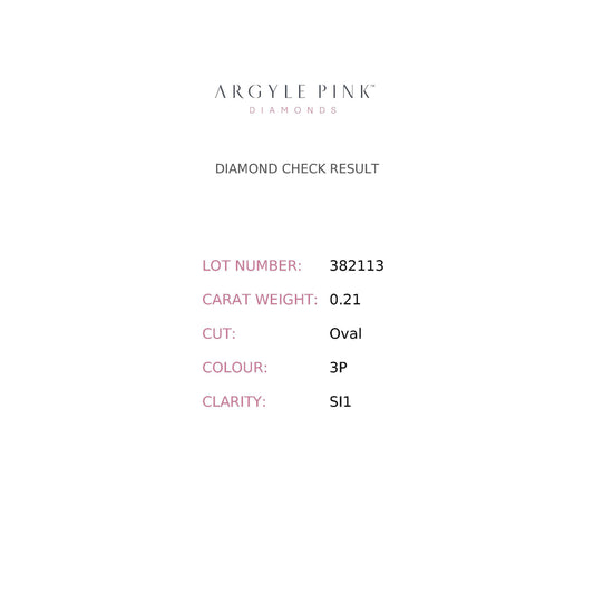 0.21ct Pink Diamond, Oval Shape, SI1 Clarity