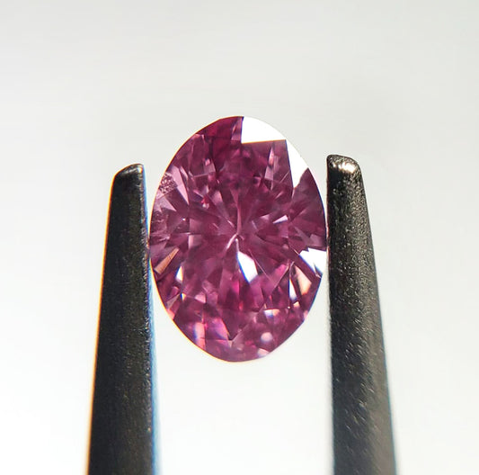 0.11ct Purplish Pink Diamond, Oval Shape, VS2 Clarity