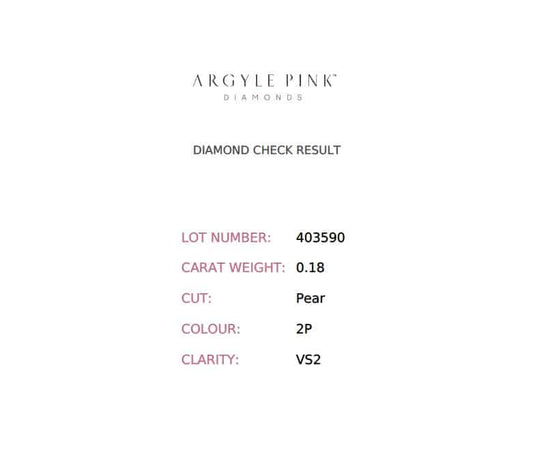 0.18ct Pink Diamond, Pear Shape, VS2 Clarity