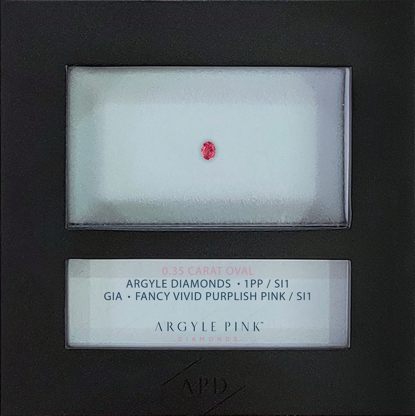 0.35ct Fancy Vivid Purplish Pink Diamond, Oval Shape, SI1, Argyle & GIA