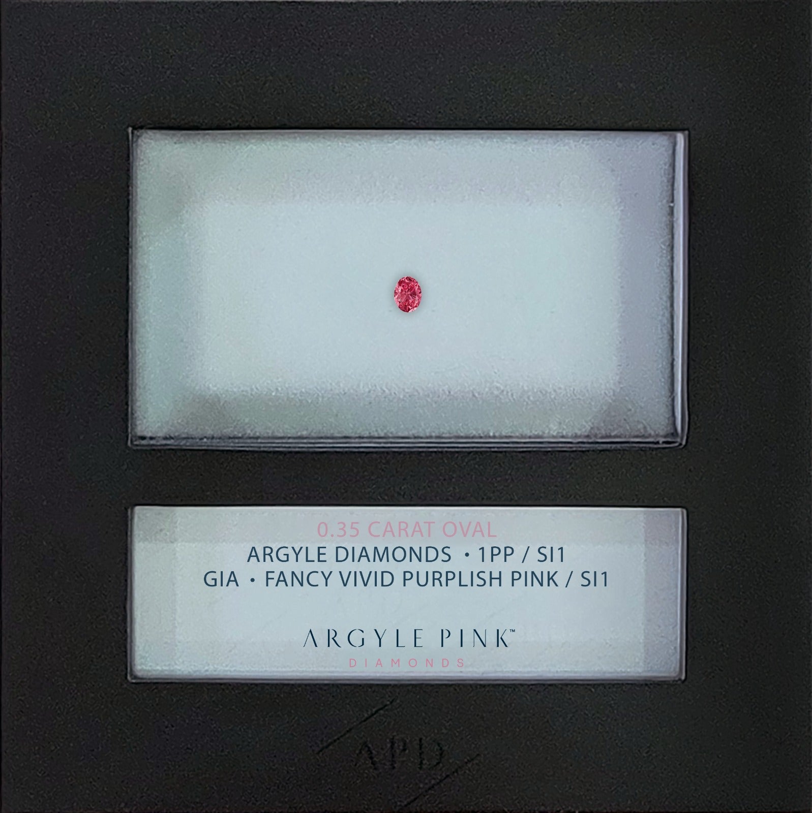 0.35ct Fancy Vivid Purplish Pink Diamond, Oval Shape, SI1, Argyle & GIA