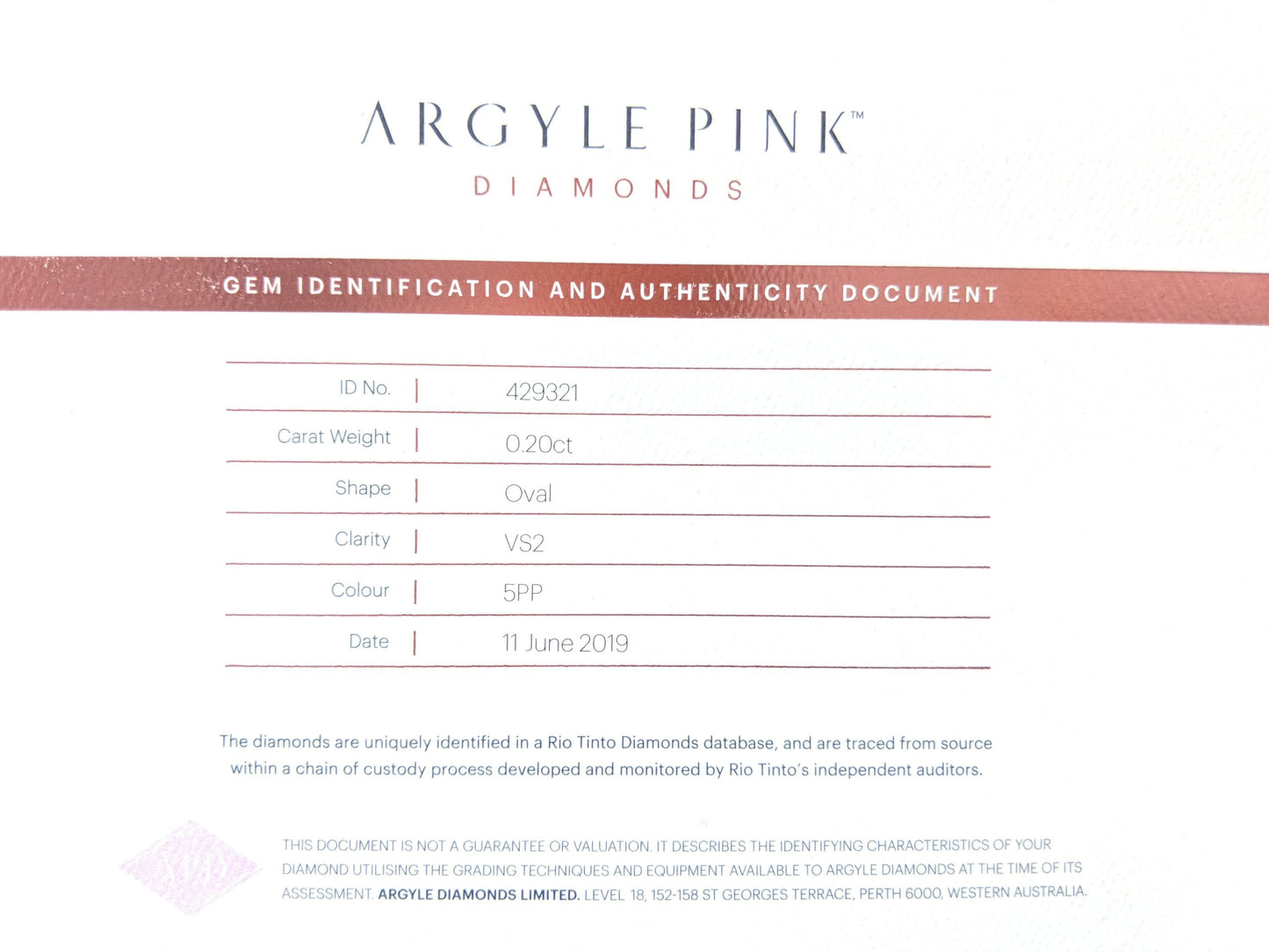 0.2ct Fancy Intense Purplish Pink Diamond, Oval Shape, VS1, Argyle & GIA