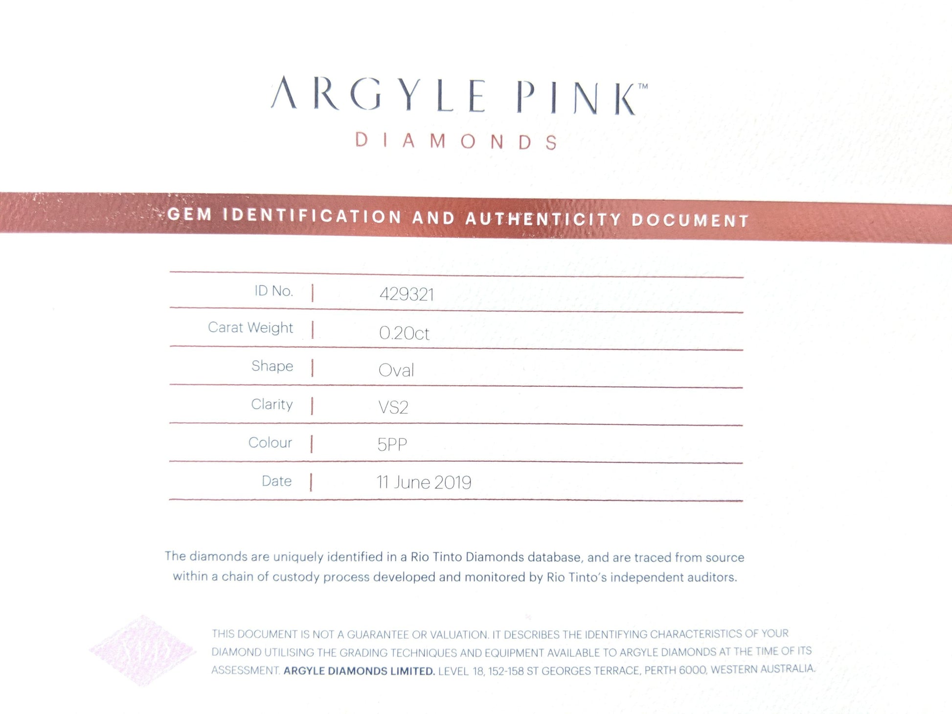 0.2ct Fancy Intense Purplish Pink Diamond, Oval Shape, VS1, Argyle & GIA