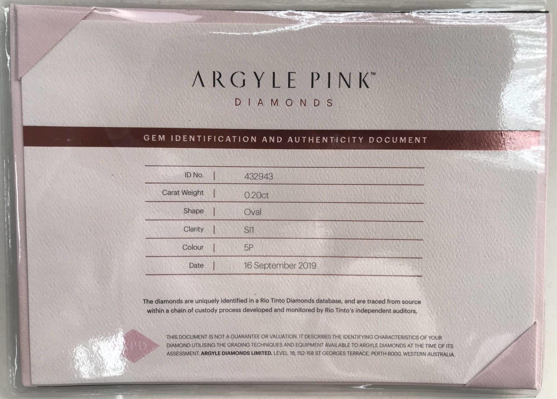 0.2ct Pink Diamond, Oval Shape, SI1 Clarity