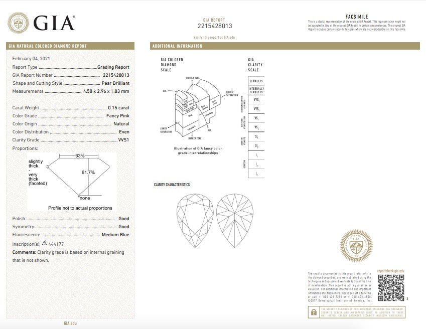 0.30 Carat Fancy Pink Pear Argyle Diamonds