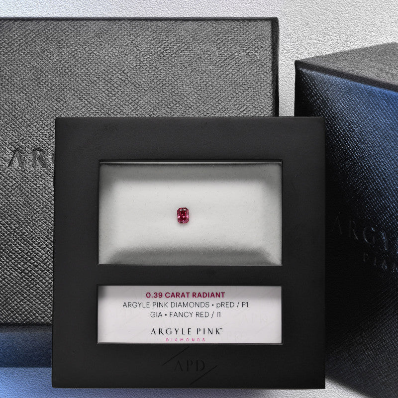 0.39ct Red Diamond, Radiant Shape, I1 Clarity