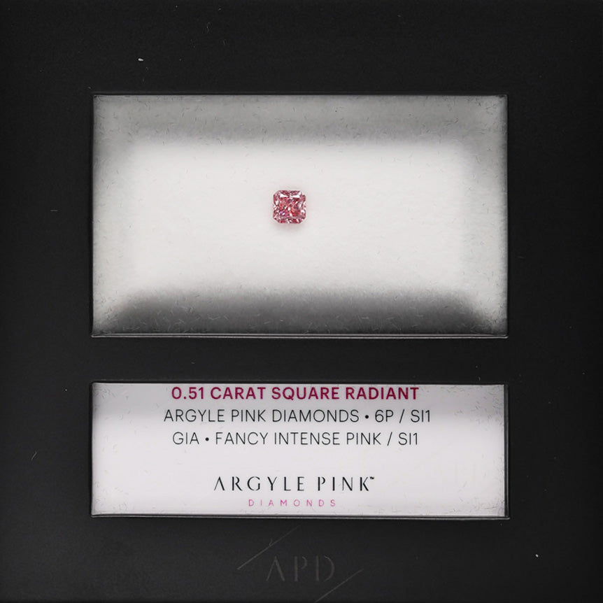 0.51ct Pink Diamond, Radiant Shape, SI1 Clarity