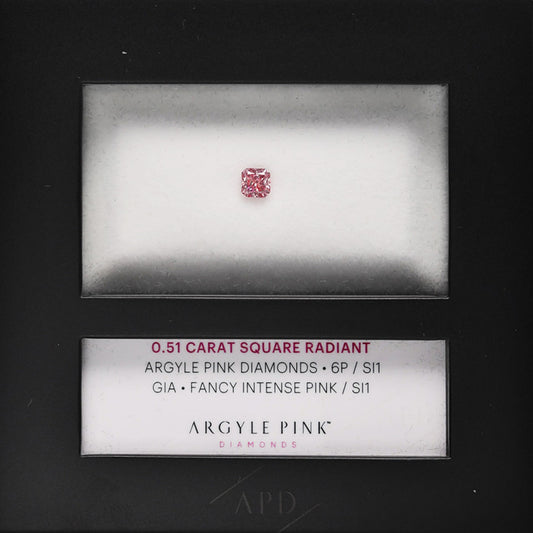 0.51ct Pink Diamond, Radiant Shape, SI1 Clarity