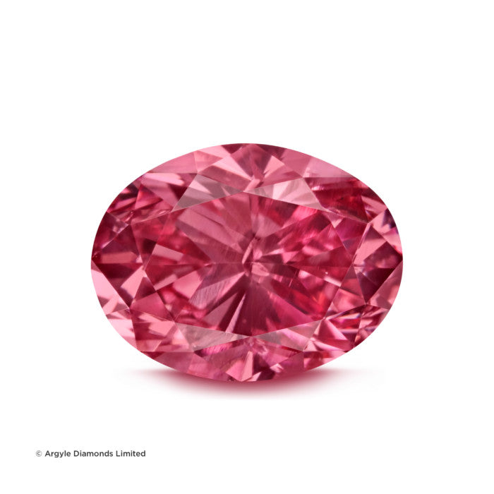 0.35ct Fancy Vivid Purplish Pink Diamond, Oval Shape, SI1, Argyle & GIA