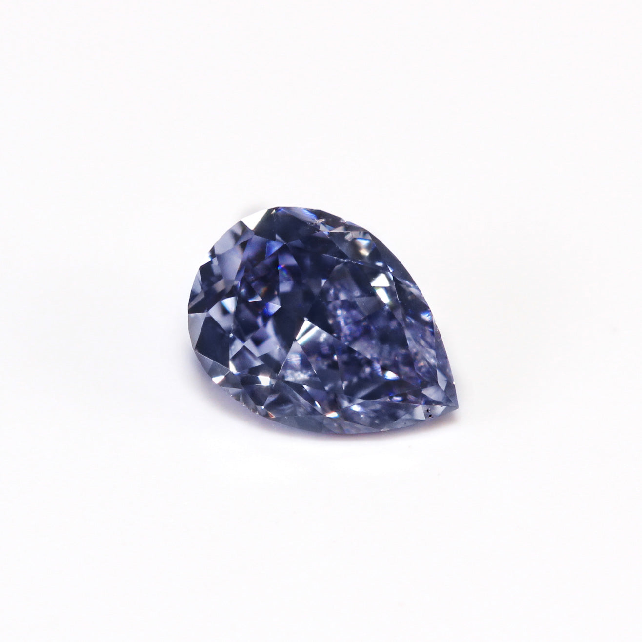 0.13ct Grey Violet Diamond, Pear Shape, C/O Report Clarity