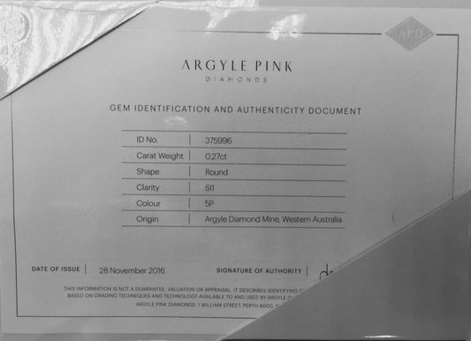 0.27ct Pink Diamond, Round Shape, SI1 Clarity