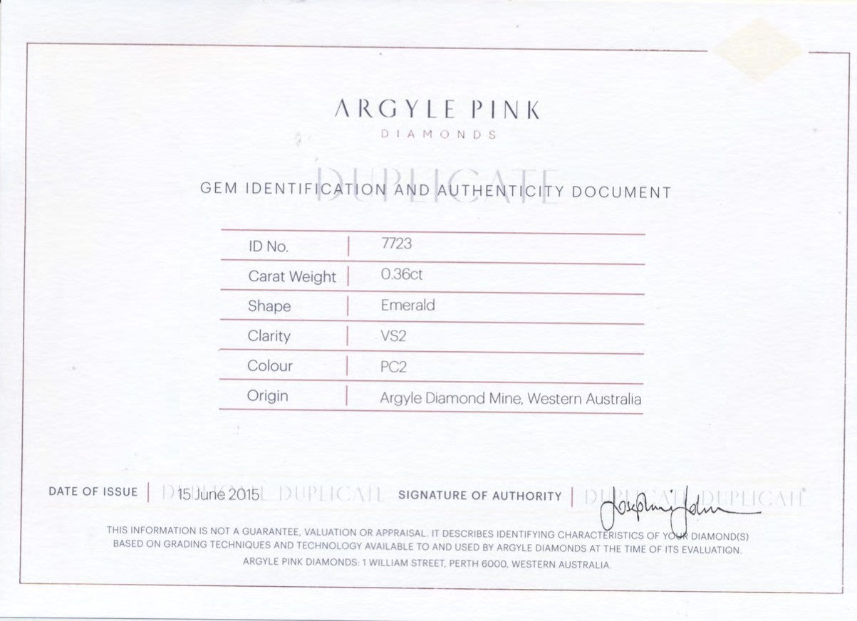 0.35ct Fancy Intense Orangy Pink Diamond, Emerald Shape, VS1, Argyle & GIA