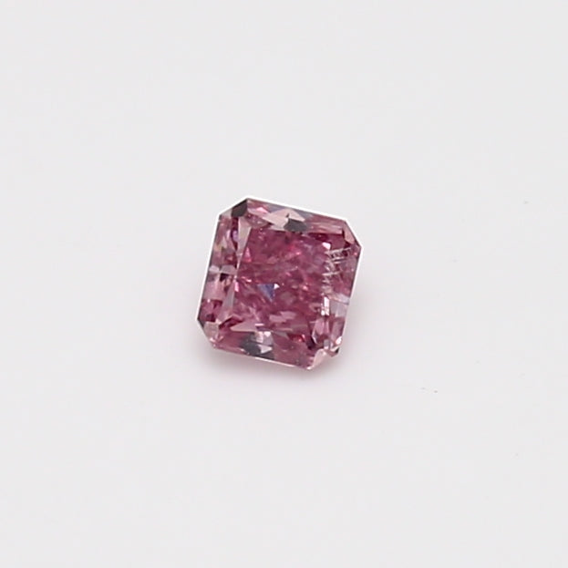 0.19ct Purplish Pink Diamond, Radiant Shape, I1 Clarity