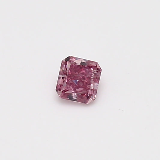 0.19ct Purplish Pink Diamond, Radiant Shape, I1 Clarity
