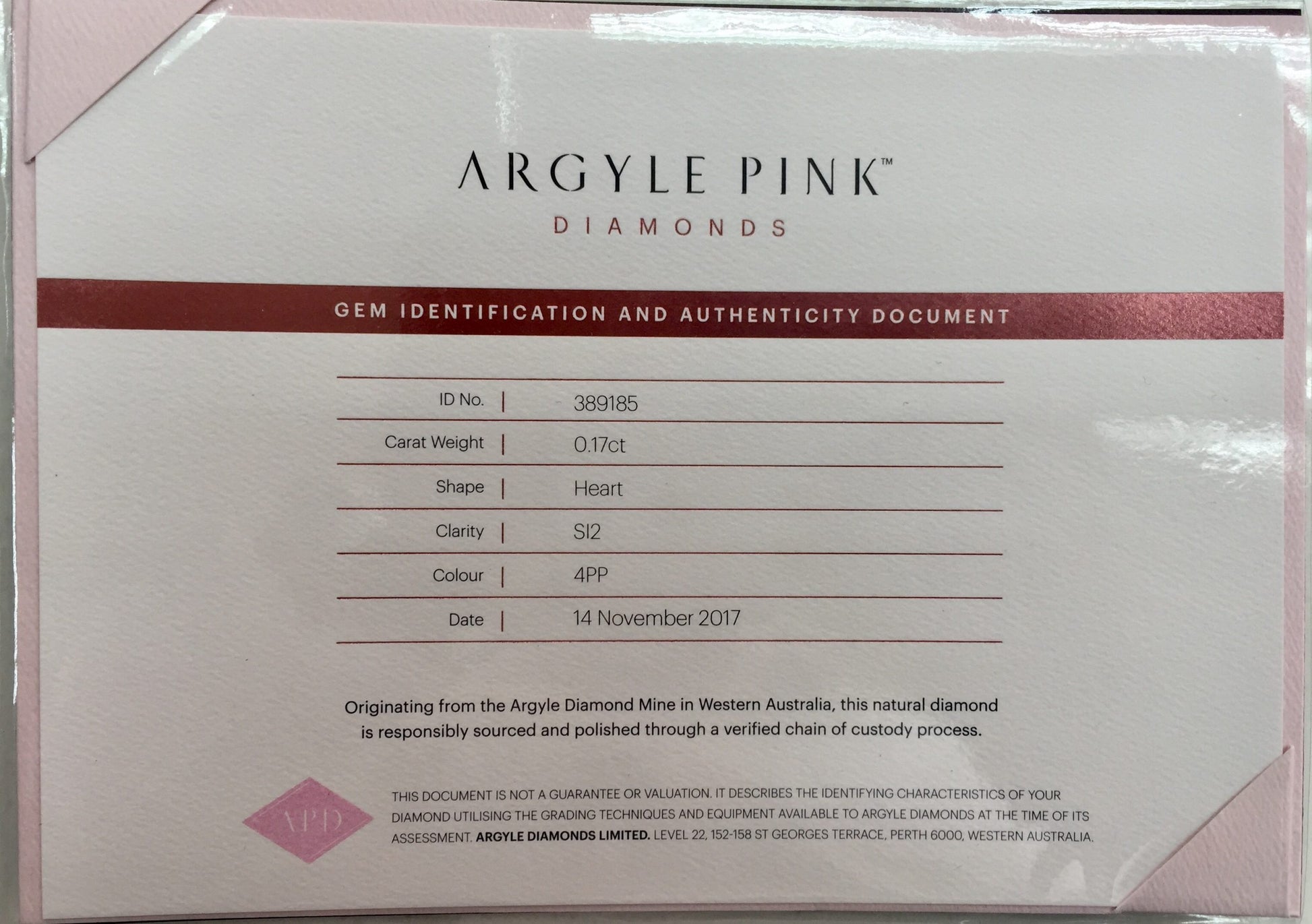 Pair of 0.36ctw Purplish Pink Diamonds, Heart Shape, SI2/SI1, Argyle