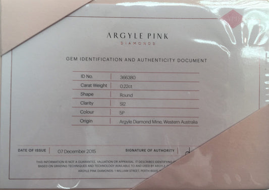 0.23ct Fancy Intense Purplish Pink Diamond, Round Shape, SI1, Argyle & GIA