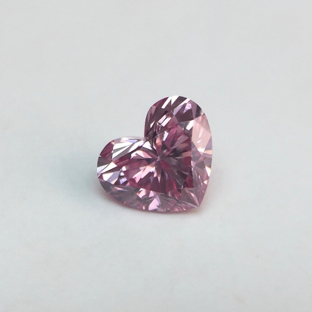 Pair of 0.36ctw Purplish Pink Diamonds, Heart Shape, SI2/SI1, Argyle