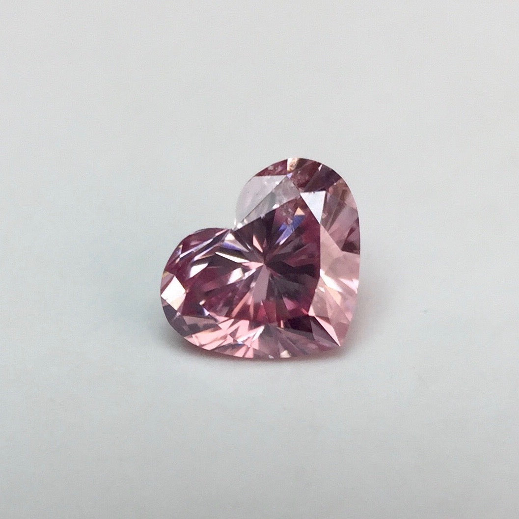 Pair of 0.36ctw Purplish Pink Diamonds, Heart Shape, SI2/SI1, Argyle