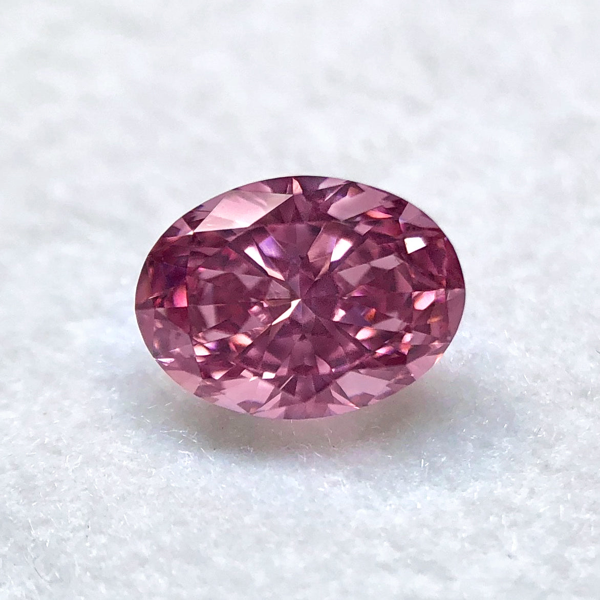 0.3ct Purplish Pink Diamond, Oval Shape, VS2 Clarity