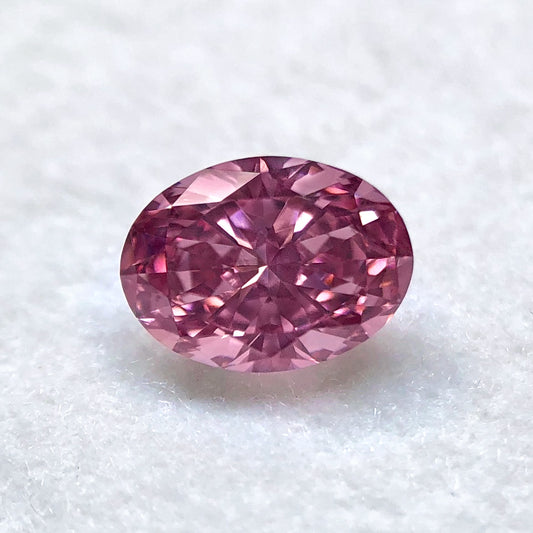 0.3ct Purplish Pink Diamond, Oval Shape, VS2 Clarity