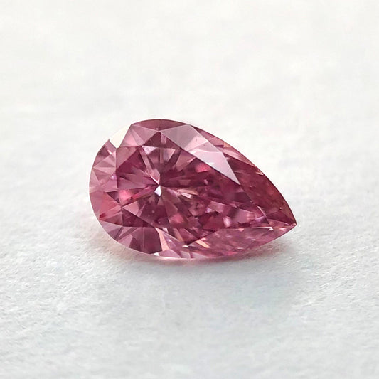 0.15ct Fancy Vivid Purplish Pink Diamond, Pear Shape, VVS2, Argyle & GIA