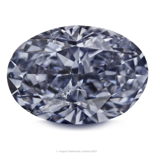 0.36ct Violet Grey Diamond, Oval Shape, I2 Clarity
