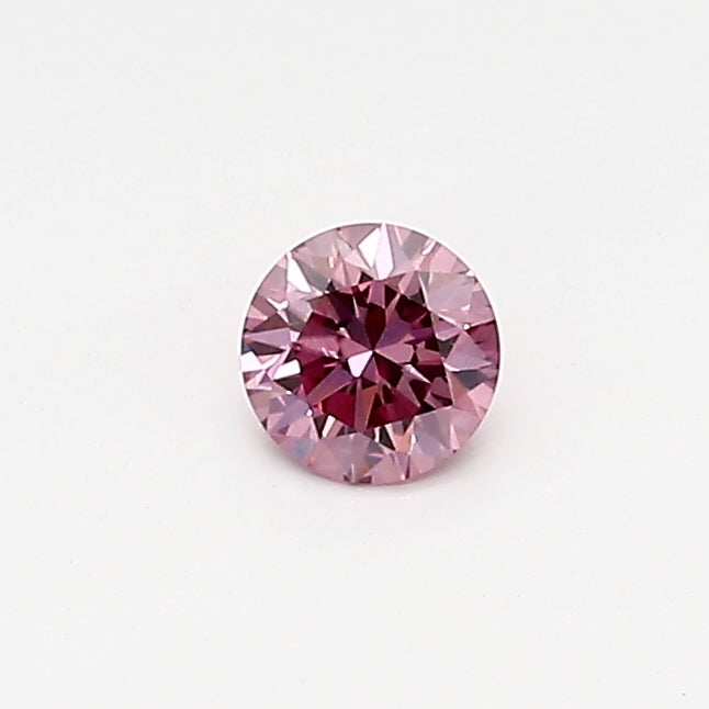 0.15ct Purplish Pink Diamond, Round Shape, VS1 Clarity