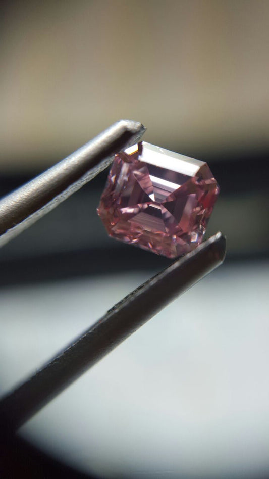 0.61ct Purplish Pink Diamond, Emerald Shape, VS1 Clarity