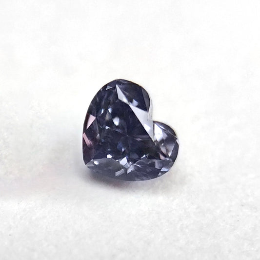 0.09ct Grey Violet Diamond, Heart Shape, C/O Report Clarity