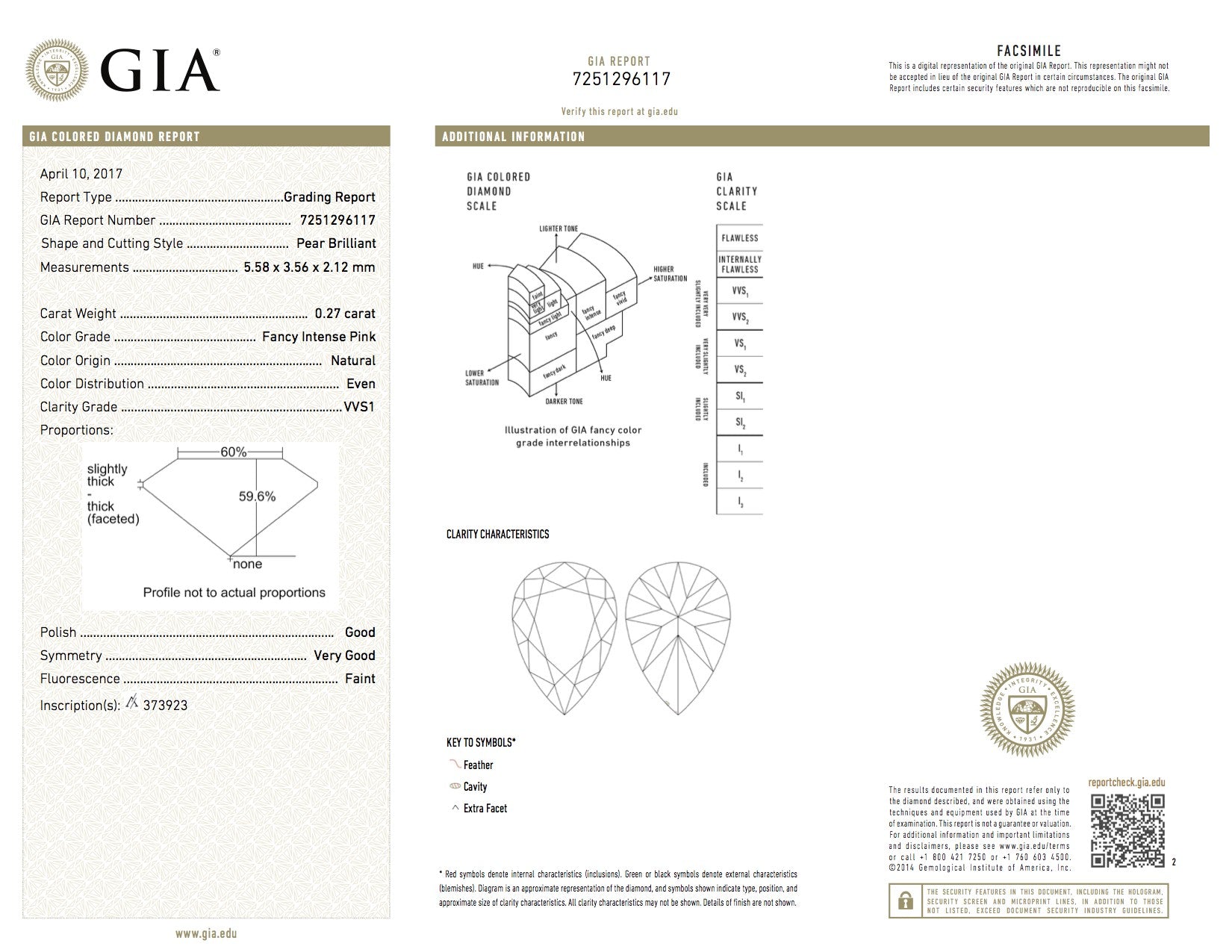 0.27ct Pink Rosé Diamond, Pear Shape, VVS1 Clarity