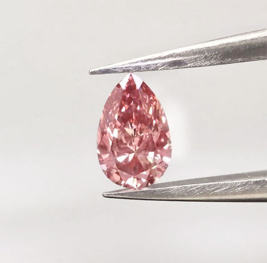 0.27ct Pink Rosé Diamond, Pear Shape, VVS1 Clarity