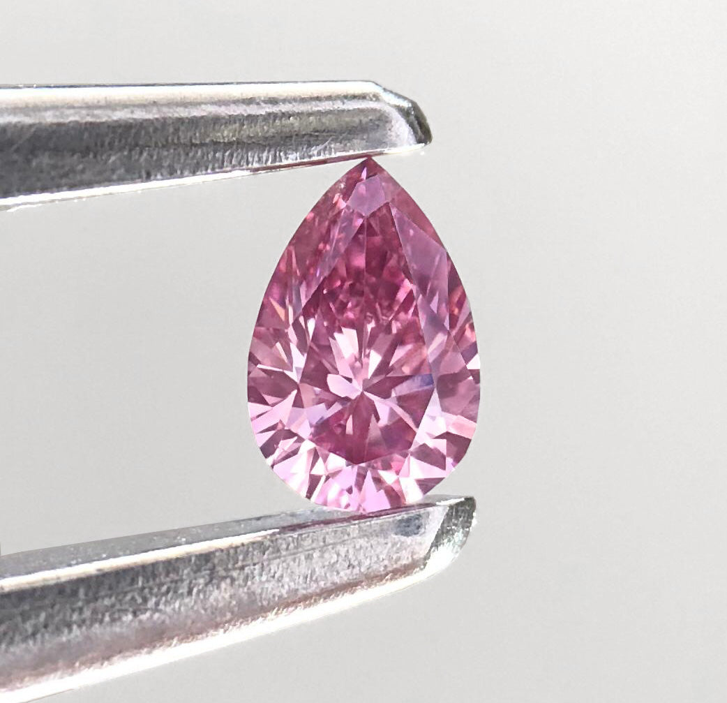 0.15ct Fancy Intense Purplish Pink Diamond, Pear Shape, VS2, Argyle & GIA